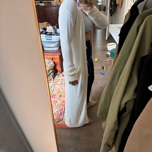 Free People Odessa Twosie Stylish Cream Knit Sweater/cardigan - Picture 2 of 3